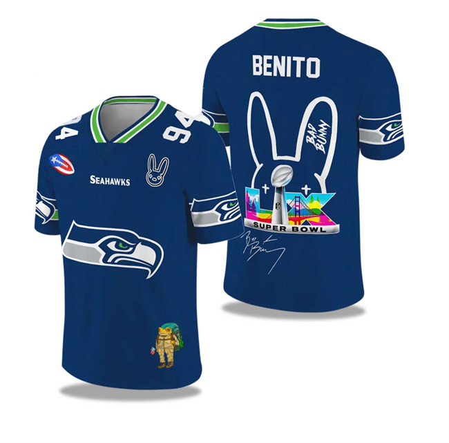 Men's Seattle Seahawks 2025 2026 Bowl LX Print Jersey