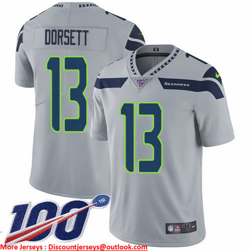 Nike Seahawks #13 Phillip Dorsett Grey Alternate Men's Stitched NFL 100th Season Vapor Untouchable Limited Jersey
