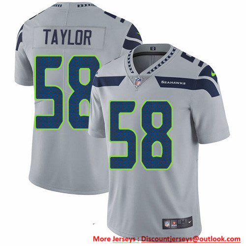 Nike Seahawks #58 Darrell Taylor Grey Alternate Men's Stitched NFL Vapor Untouchable Limited Jersey