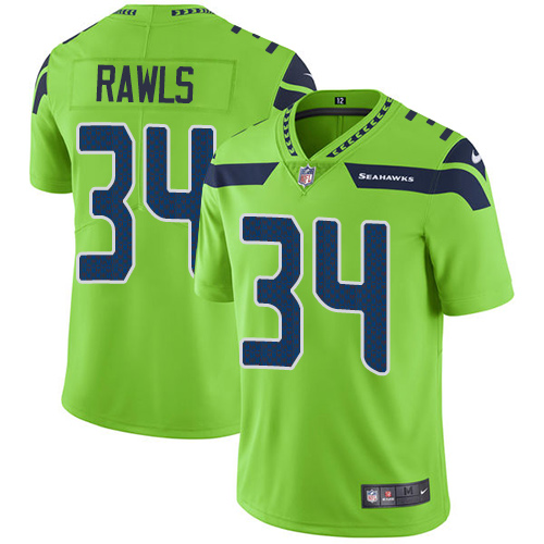 Nike Seahawks #34 Thomas Rawls Green Men's Stitched NFL Limited Rush Jersey