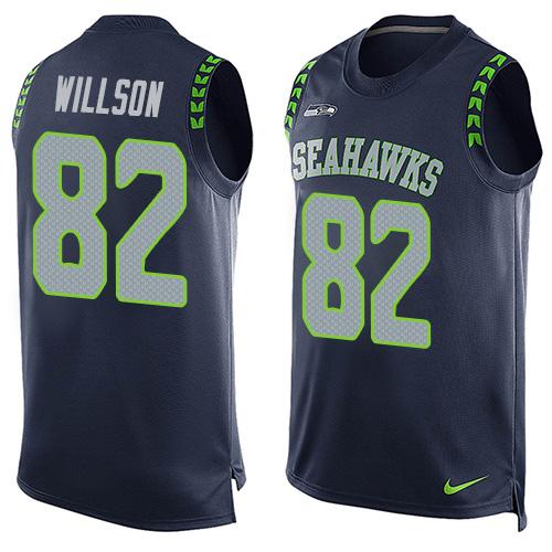 Nike Seahawks #82 Luke Willson Steel Blue Team Color Men's Stitched NFL Limited Tank Top Jersey Nike Seahawks #82 Luke Willson Steel Blue Team Color Men's Stitched NFL Limited Tank Top Jersey