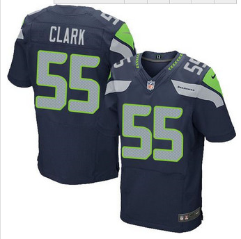 NEW Seattle Seahawks #55 Frank Clark Steel Blue Team Color Men's Stitched NFL Elite Jersey