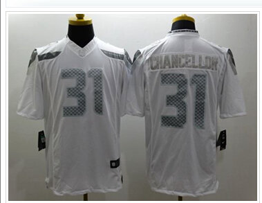 NEW Seattle Seahawks #31 Kam Chancellor White NFL Limited Platinum Jersey