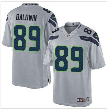 New Seahawks #89 Doug Baldwin Grey Alternate Men's Stitched NFL Limited Jersey