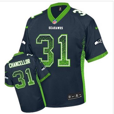New Seattle Seahawks #31 Kam Chancellor Steel Blue Team Color NFL Elite Drift Fashion Jersey