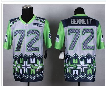 New Seattle Seahawks #72 Michael Bennett Grey NFL Elite Noble Fashion Jersey
