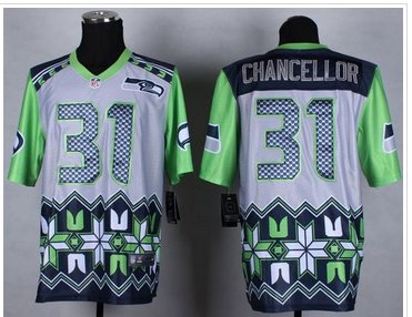 New Seattle Seahawks #31 Kam Chancellor Grey NFL Elite Noble Fashion Jersey