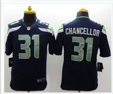 NEW Seattle Seahawks #31 Kam Chancellor Steel Blue Team Color NFL limited jersey