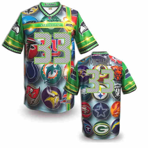 New Seattle Seahawks #33 Christine Michael Team Color NFL Elite Fanatical Version Jerseys