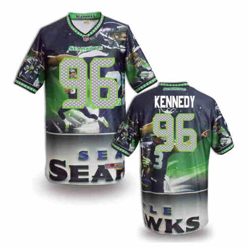 New Seattle Seahawks #96 Cortez Kennedy Team Color NFL Elite Fanatical Version Jerseys