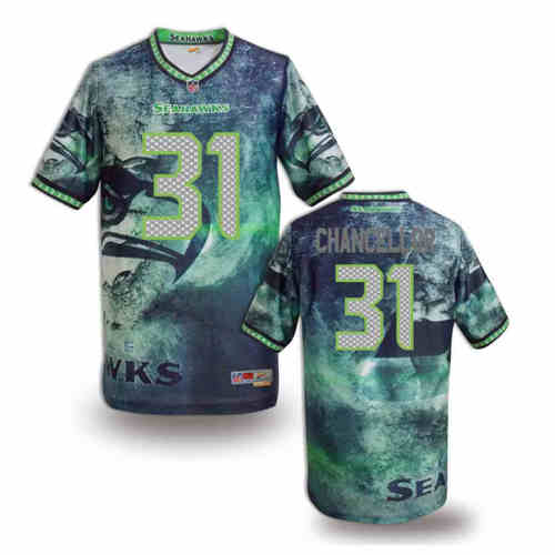 New Seattle Seahawks #31 Kam Chancellor Team Color NFL Elite Fanatical Version Jerseys