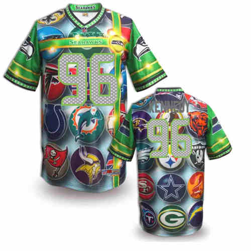 New Seattle Seahawks #96 Cortez Kennedy Team Color NFL Elite Fanatical Version Jerseys