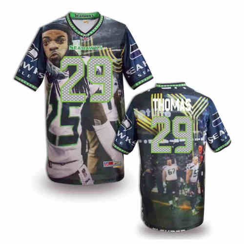 New Seattle Seahawks #29 Earl Thomas Team Color NFL Elite Fanatical Version Jerseys
