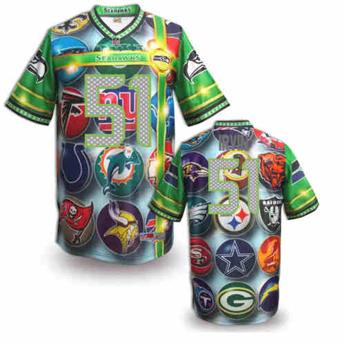 New Seattle Seahawks #51 Bruce Irvin Team Color NFL Elite Fanatical Version Jersey