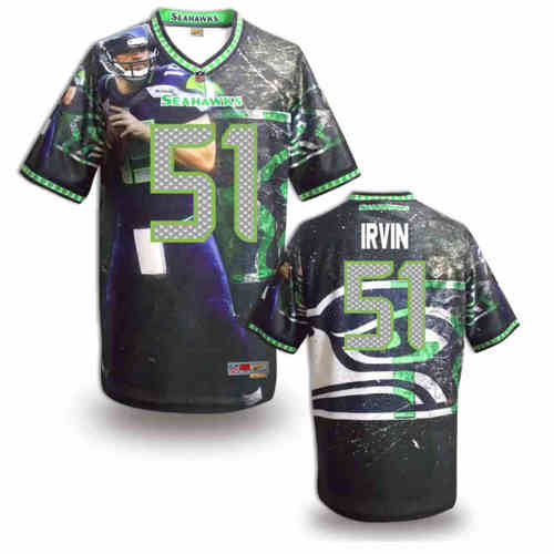 New Seattle Seahawks #51 Bruce Irvin Team Color Elite Fanatical Version Jerseys