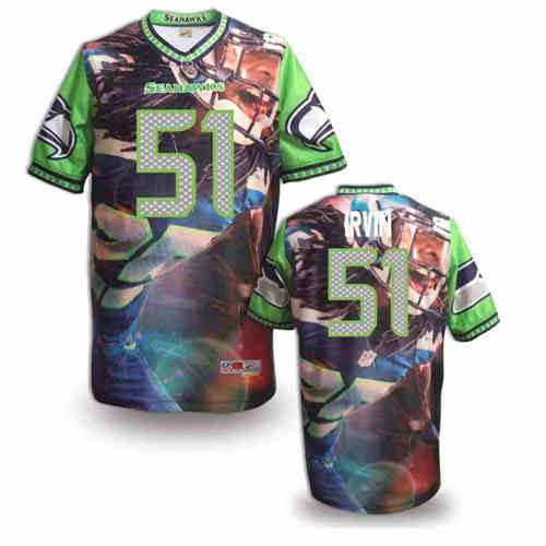 New Seattle Seahawks #51 Bruce Irvin Team Color Elite Fanatical Version Jerseys