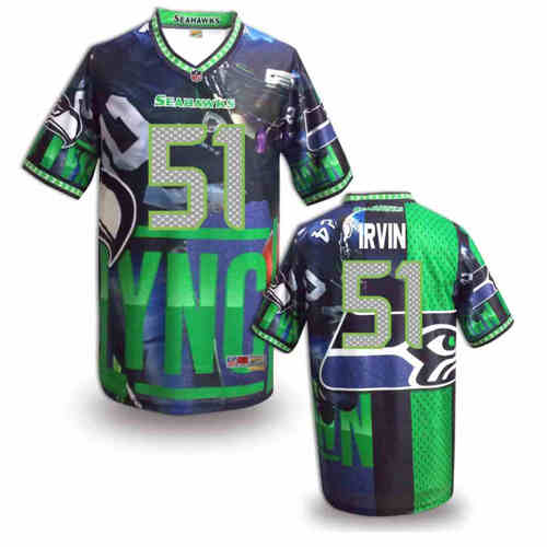 New Seattle Seahawks #51 Bruce Irvin Team Color Elite Fanatical Version Jersey
