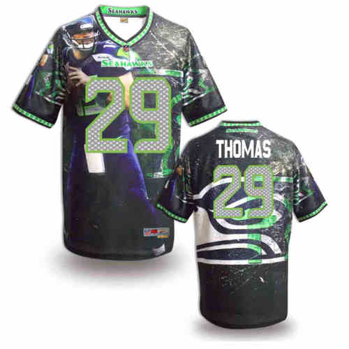 New Seattle Seahawks #29 Earl Thomas Team Color Elite Fanatical Version Jersey