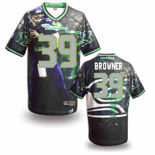 New Seattle Seahawks 39# Brandon Browner Team Color NFL Elite Fanatical Version Jerseys