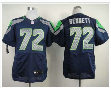 New Seattle Seahawks #72 Michael Bennett Steel Blue Team Color NFL Elite Jersey