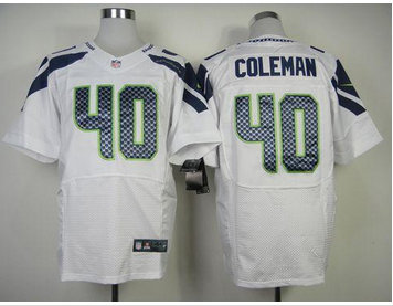 NEW Seattle Seahawks #40 Derrick Coleman White NFL Elite Jersey