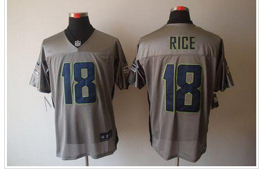 NEW Seattle Seahawks #18 Sidney Rice Grey Shadow NFL Elite Jersey