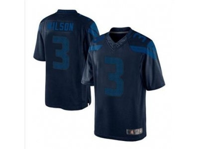 NEW jerseys seattle seahawks #3 wilson blue(Drenched Limited)