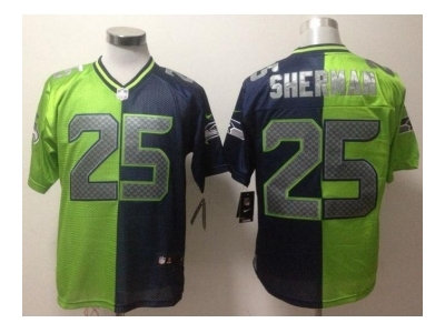 NEW jerseys seattle seahawks #25 sherman blue-green(Elite split)