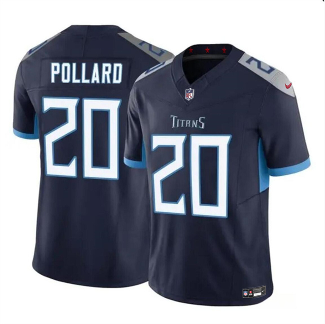 Men's Tennessee Titans #20 Tony Pollard Navy 2023 F.U.S.E. Vapor Limited Stitched Football Jersey Men's Tennessee Titans #20 Tony Pollard Navy 2023 F.U.S.E. Vapor Limited Stitched Football Jersey