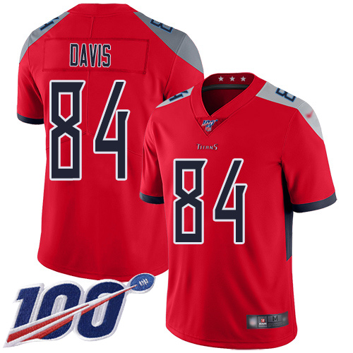 Nike Titans #84 Corey Davis Red Men's Stitched Football Limited Inverted Legend 100th Season Jersey Nike Titans #84 Corey Davis Red Men's Stitched Football Limited Inverted Legend 100th Season Jersey