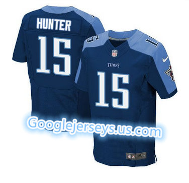 Nike Tennessee Titans #15 Justin Hunter Navy Blue Alternate Men's Stitched NFL Elite Jersey Nike Tennessee Titans #15 Justin Hunter Navy Blue Alternate Men's Stitched NFL Elite Jersey