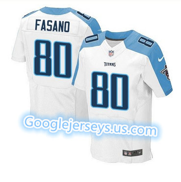 Nike Tennessee Titans #80 Anthony Fasano White Men's Stitched NFL Elite Jersey Nike Tennessee Titans #80 Anthony Fasano White Men's Stitched NFL Elite Jersey