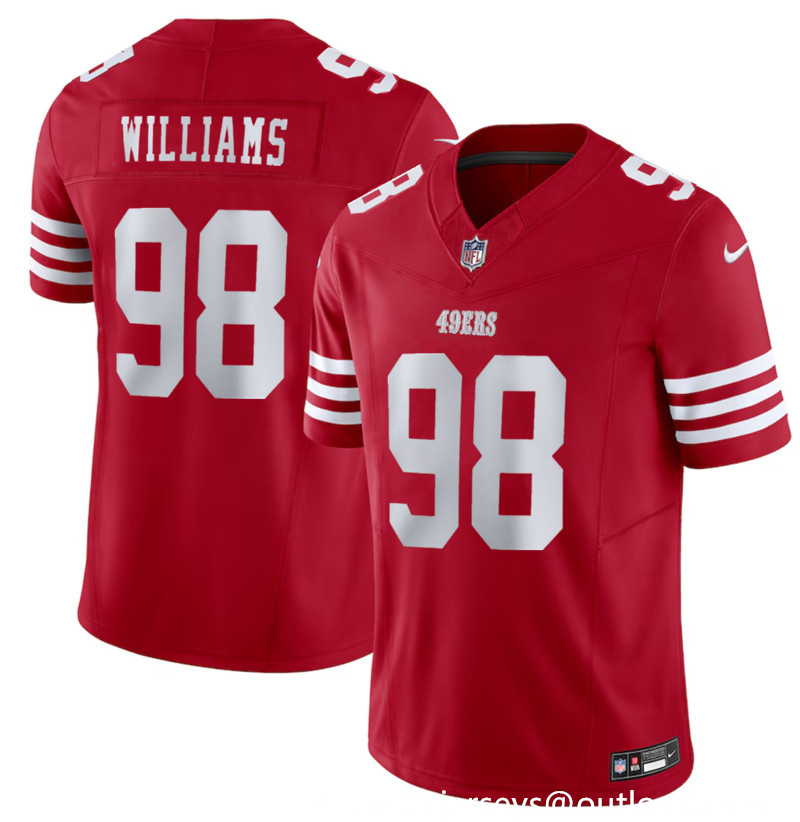 Men's San Francisco 49ers #98 Mykel Williams Red 2025 Draft F.U.S.E. Vapor Untouchable Limited Stitched Football Jersey