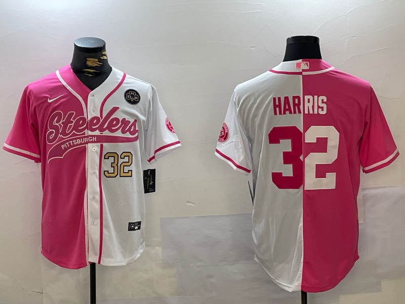 Men's Pittsburgh Steelers #32 Franco Harris 2024 Arctic Red White Salute To Service Stitched Baseball Jersey 7