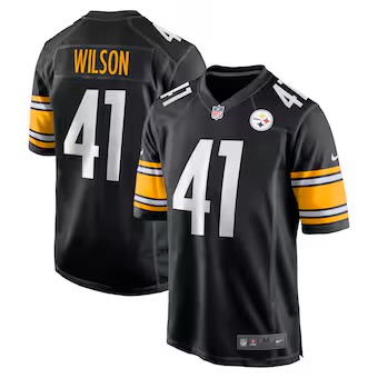 Men Steelers #41 Wilson Vapor Limited Black Jerseys