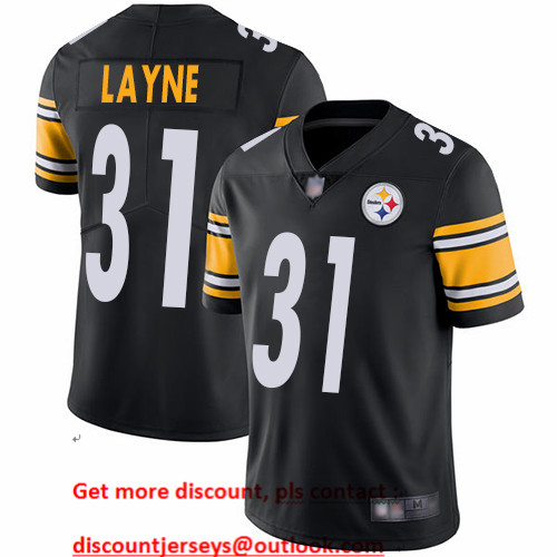 Steelers #31 Justin Layne Black Team Color Men's Stitched Football Vapor Untouchable Limited Jersey