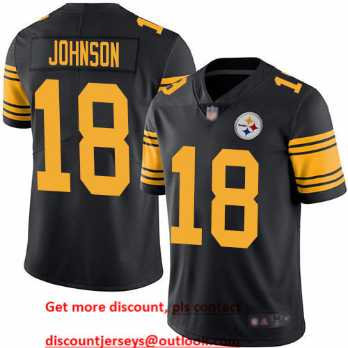Steelers #18 Diontae Johnson Black Men's Stitched Football Limited Rush Jersey
