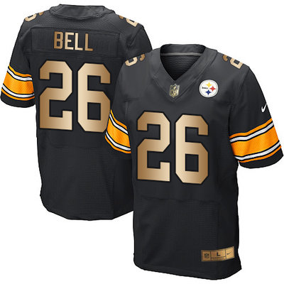 Nike Steelers #26 Le'Veon Bell Black Team Color Men's Stitched NFL Elite Gold Jersey Nike Steelers #26 Le'Veon Bell Black Team Color Men's Stitched NFL Elite Gold Jersey
