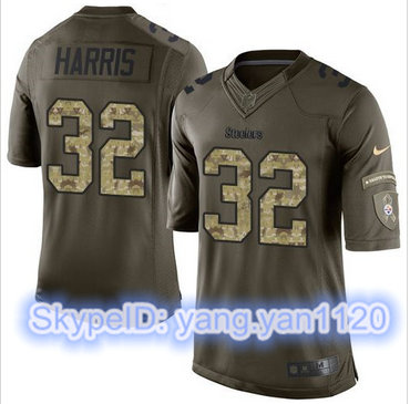 Nike Pittsburgh Steelers #32 Franco Harris Green Men's Stitched NFL Limited Salute to Service Jersey