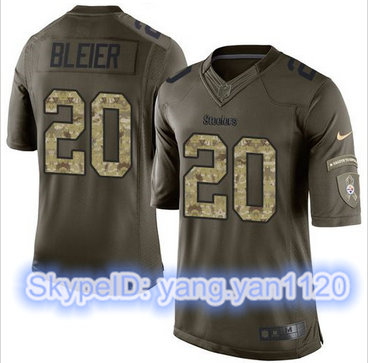 Nike Pittsburgh Steelers #20 Rocky Bleier Green Men's Stitched NFL Limited Salute to Service Jersey