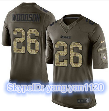 Nike Pittsburgh Steelers #26 Rod Woodson Green Men's Stitched NFL Limited Salute to Service Jersey Nike Pittsburgh Steelers #26 Rod Woodson Green Men's Stitched NFL Limited Salute to Service Jersey