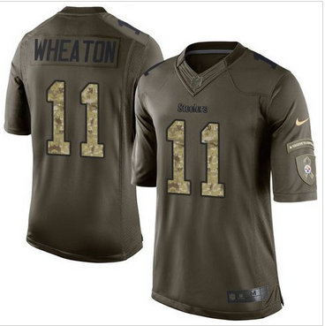 Nike Pittsburgh Steelers #11 Markus Wheaton Green Men's Stitched NFL Limited Salute to Service Jersey
