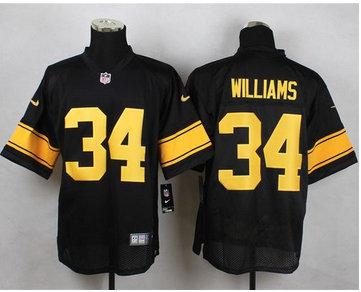 Nike Pittsburgh Steelers #34 DeAngelo Williams Black(Gold No.) Men's Stitched NFL Elite Jersey