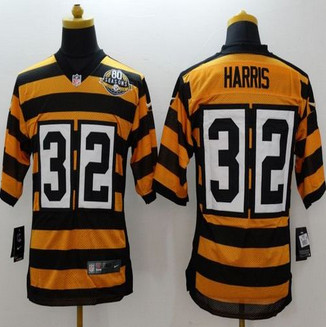 Nike Pittsburgh Steelers #32 Franco Harris Yellow Black Alternate 80TH Throwback Men's Stitched NFL Elite Jersey