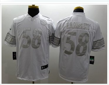 NEW Pittsburgh Steelers #58 Jack Lambert White NFL Limited Platinum Jersey