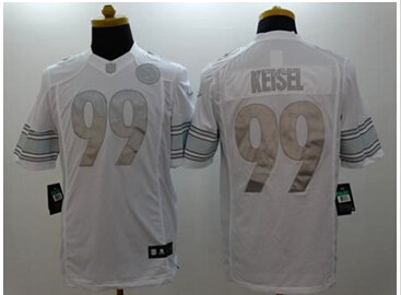 NEW Pittsburgh Steelers #99 Brett Keisel White NFL Limited Platinum Jersey