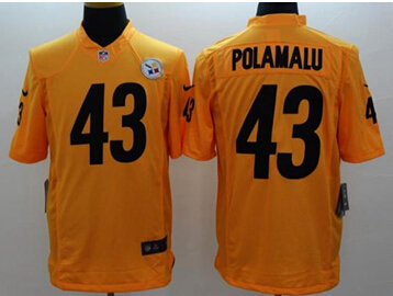 NEW Pittsburgh Steelers #43 Troy Polamalu Gold NFL Limited Jersey