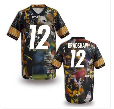 Pittsburgh Steelers #12 BRADSHAW Men's Stitched NFL Elite Fanatical Version Jersey (5)