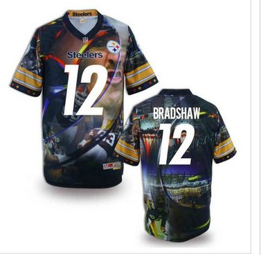 Pittsburgh Steelers #12 BRADSHAW Men's Stitched NFL Elite Fanatical Version Jersey (2)