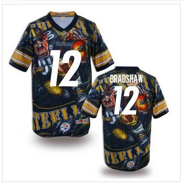 Pittsburgh Steelers #12 BRADSHAW Men's Stitched NFL Elite Fanatical Version Jersey (1)